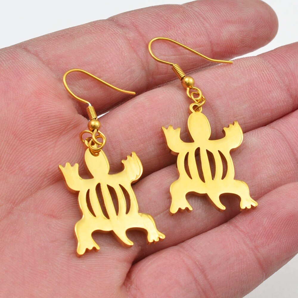 Anniyo African Symbol Earrings Gold Color &amp; Stainless Steel Material Adinkra Gye Nyame Earrings Ethnic Jewelry #074021