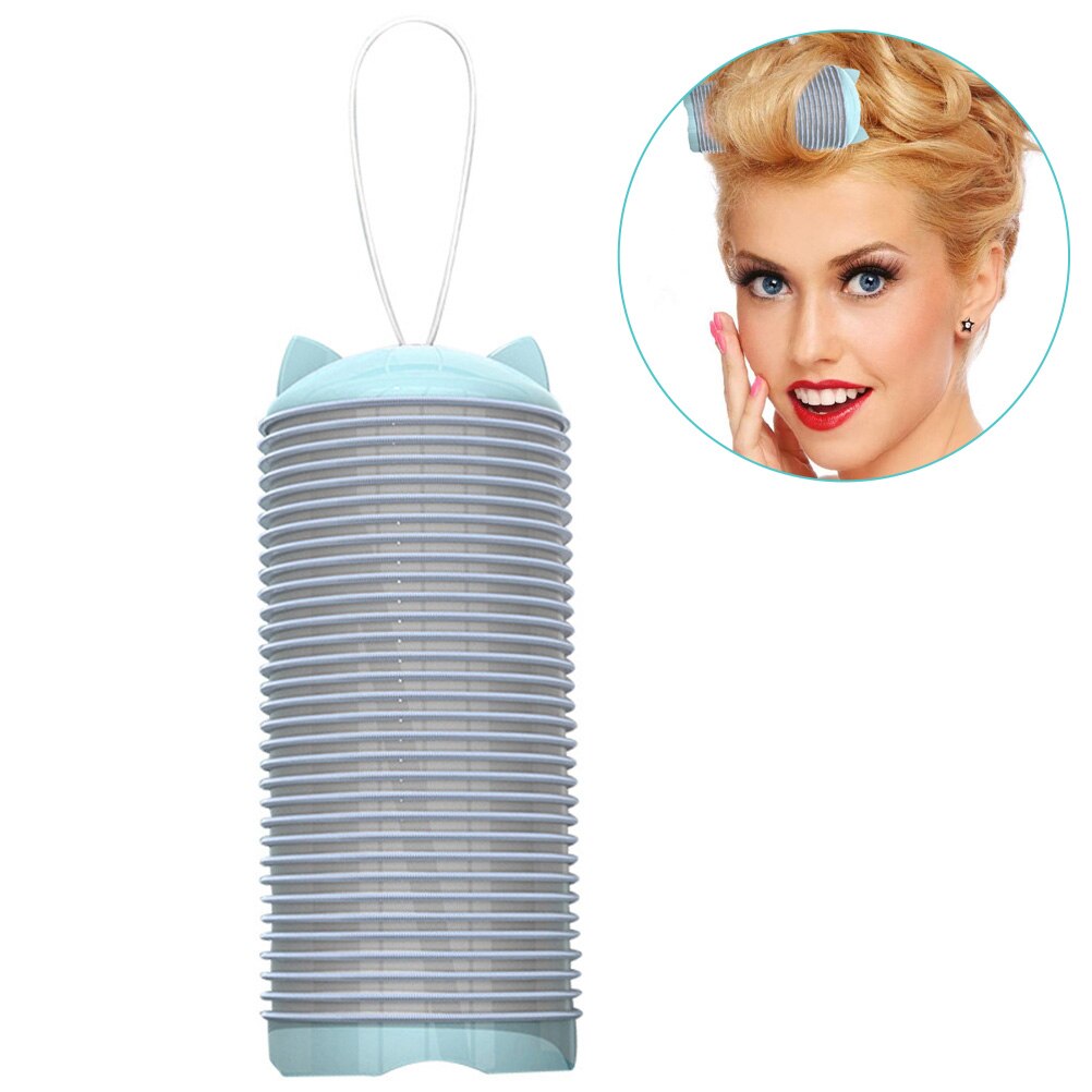 Electric Heating Large Self Grip Hair Rollers DIY Magic Spiral Curlers Cling Heat Clip Hair Curling Styling: Blue