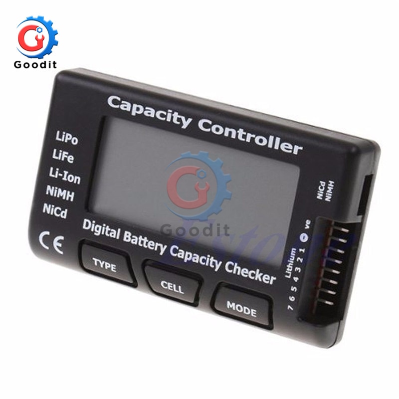 7 Digital Battery Capacity Checker LiPo LiFe Li-ion Nicd NiMH Battery Voltage Tester Checking Capacity Controller