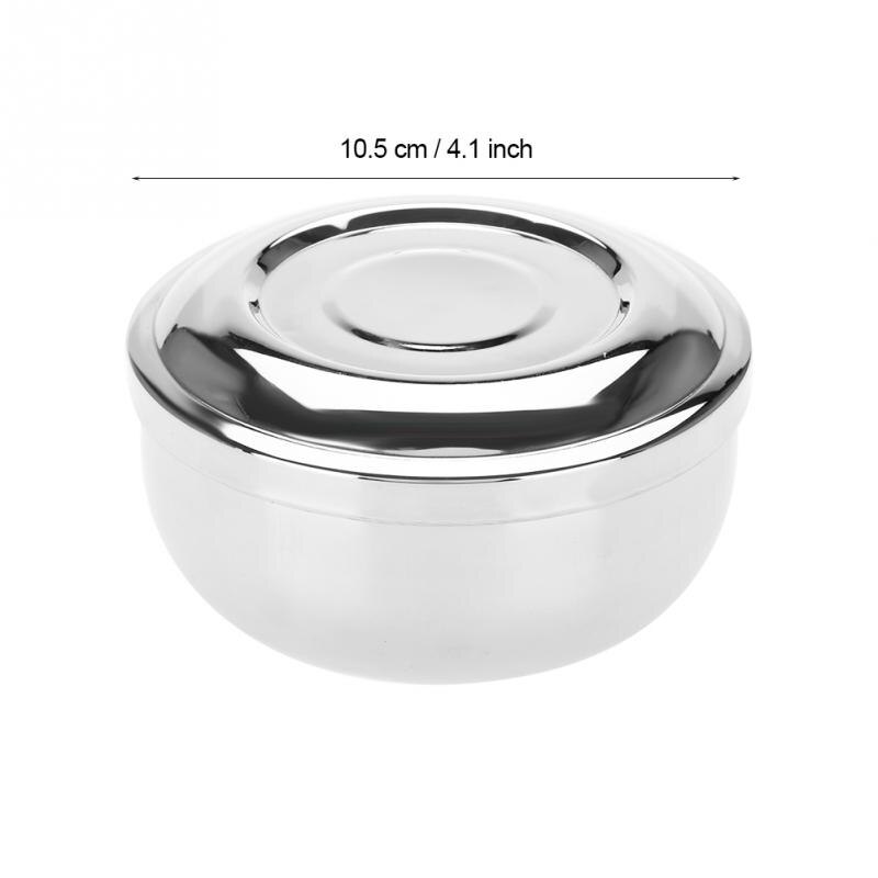 Universal Men Stainless Steel Beard Shaving Soap Bowl Shaving Mug Container With a Mirror