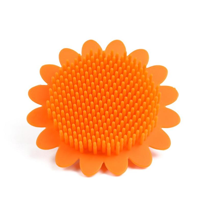 Baby Bad Borstels Wassen Pad Siliconen champú Borstel ducha Bad Gezichtsreiniger cepillos de baño de bebé en forma de girasol: B-02