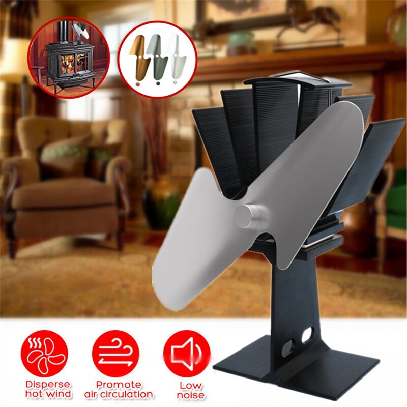 2 Blade Blast Stove Fan Home Silent Blast Stove Fan Ultra Wood Stove Fan Fireplace Fan Home Efficient Heat Distribution