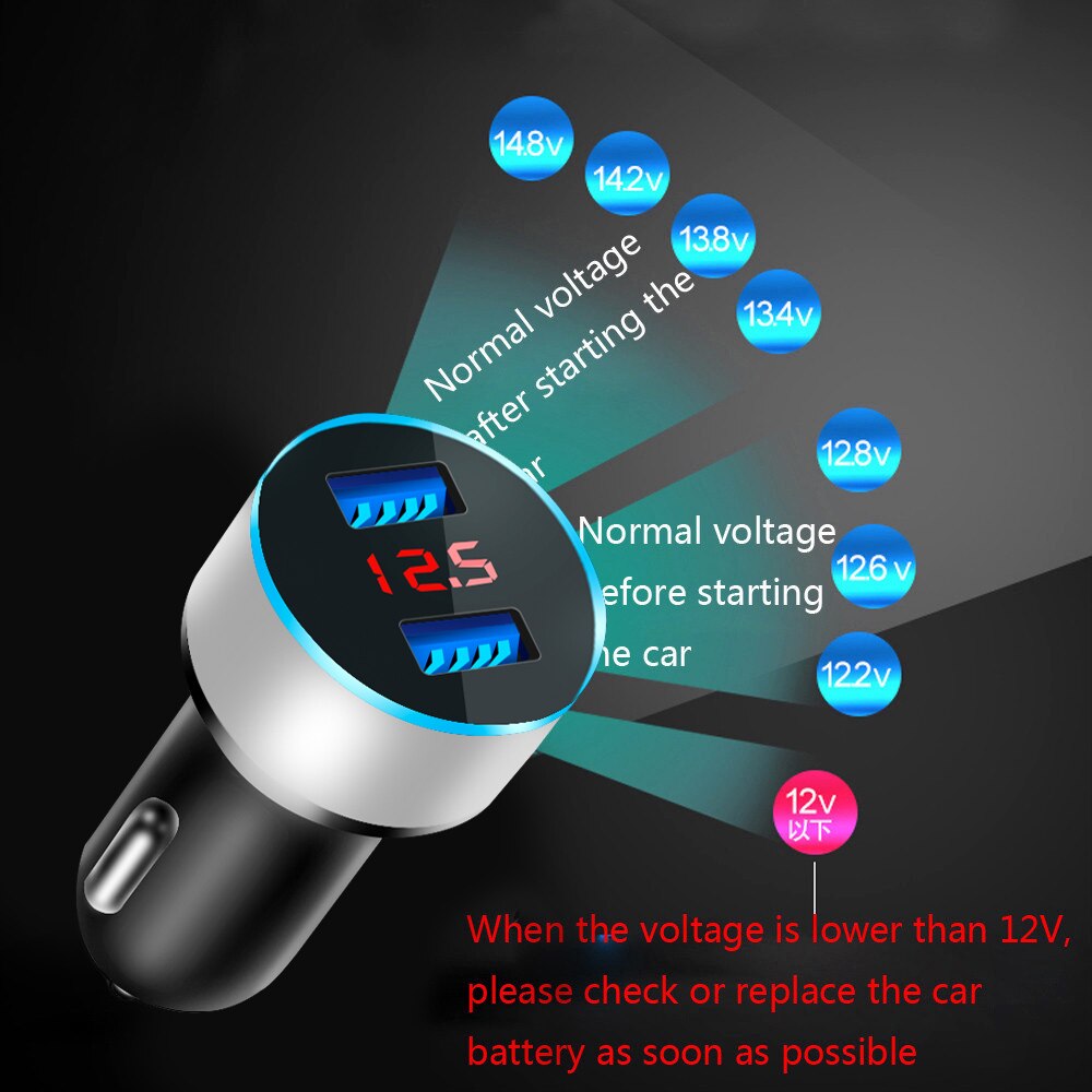 Universale Dual Usb Car Charger 5V 3.1A Con Display A LED Del Telefono Auto-Caricatore per Xiaomi Samsung S8 iPhone X XS 8 Più Tablet etc