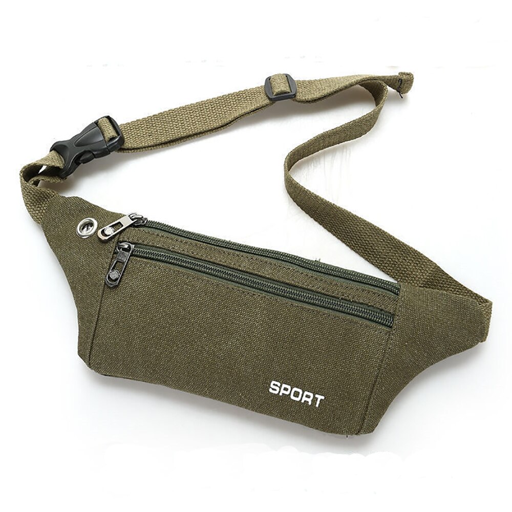 Sac banane en toile de grande capacité pour homme et femme, couleur unie, idéal pour les voyages en plein air: 4