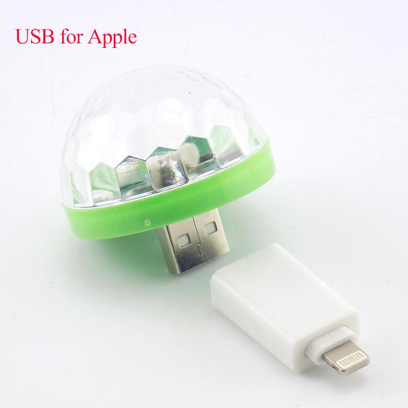 Party light Stage Mini USB DJ Disco Light LED Club Lights Bulb Lamp Magic Ball DC 5V 4W Lighting Christmas year Festival: for Apple