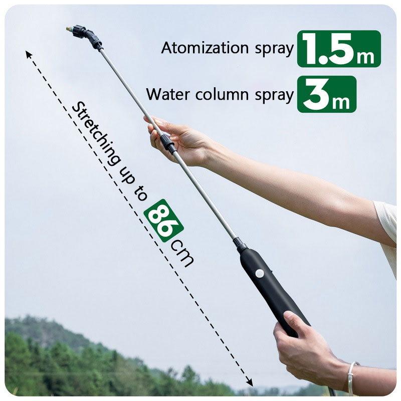 High-Pressure Portable Electric Gardening Sprayer with 3 Mist Nozzles 2400mAh USB Rechargeable Watering Garden Irrigation Tool