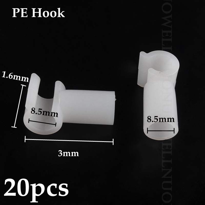 10/20/50/100pcs PE Connector Plastic PE Joint Wardrobe Shoe Rack Tent DIY Skeleton Tube Fittings Pipe Adapter: 8l5mm Hook 20pcs