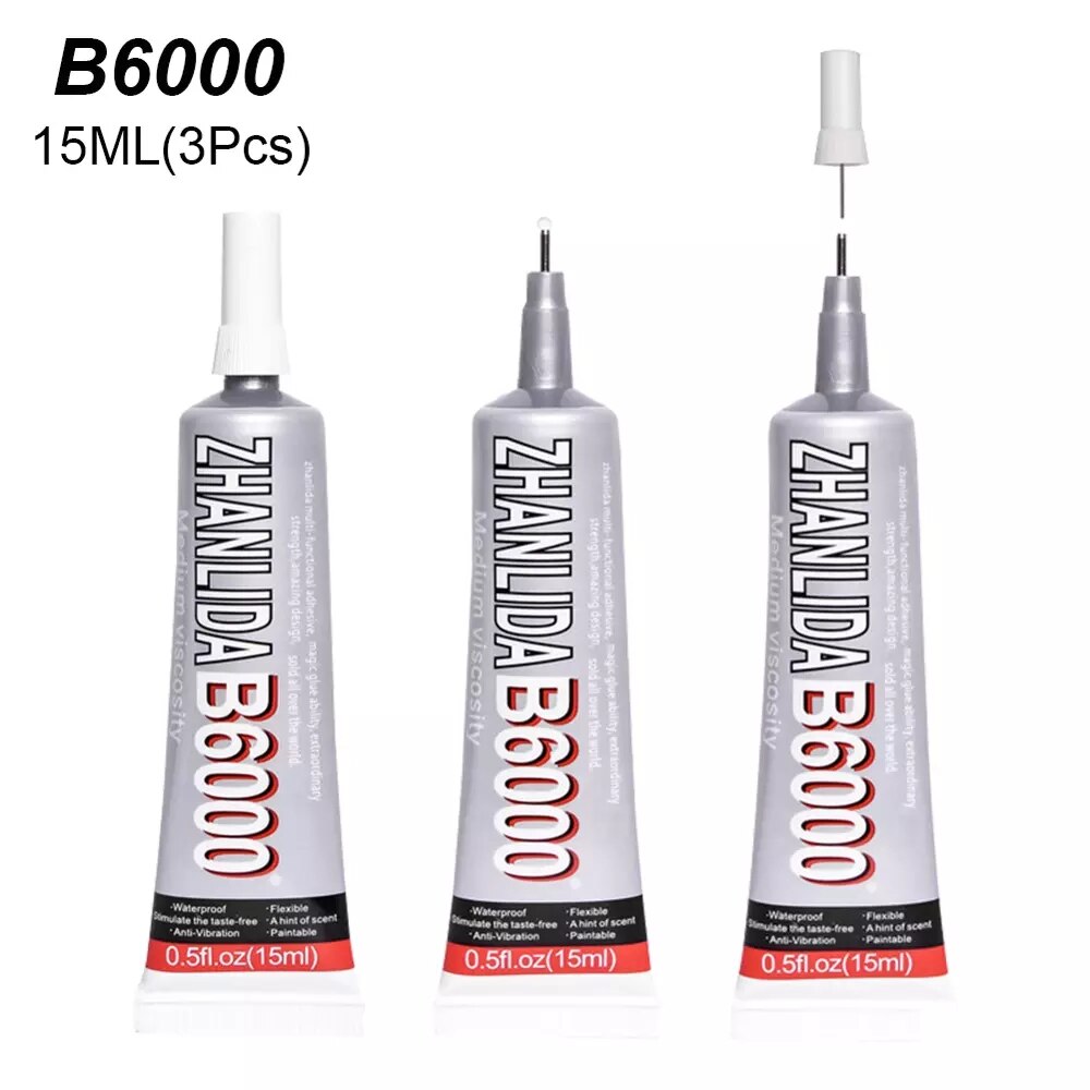 3Pcs 15Ml Super Mobiele Telefoon Screen Glas Lijm T7000 Display Reparatie Lijm B7000 Stof Textiel Sieraden Bead T9000 b6000 E8000: B6000 15ML 3Pcs
