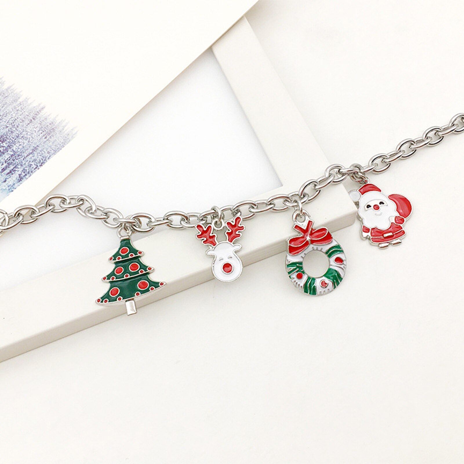 Christmas Countdown Calendar DIY Jewelry Set DIY Bracelet With 20PCS Charm Pendant Christmas Trees, Bells, Snowflakes, Bracelet