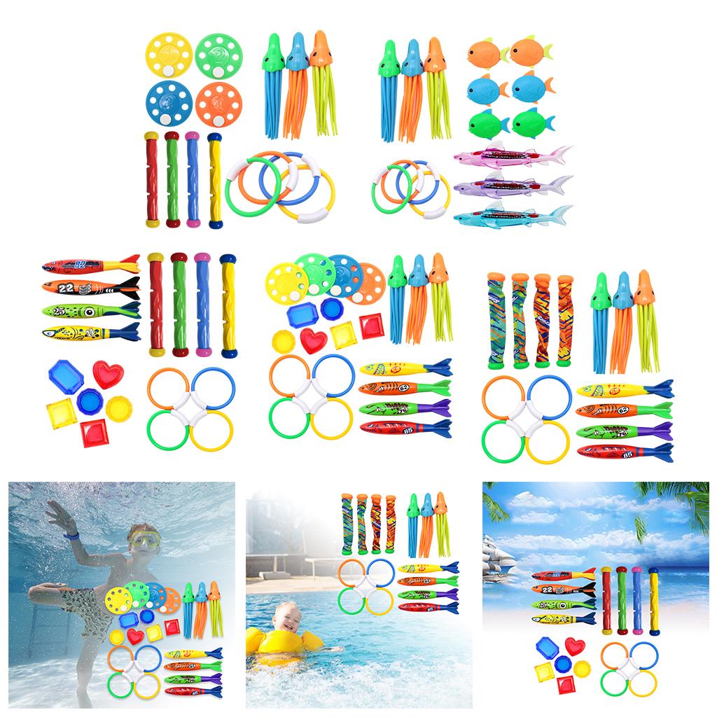 Fun Water Diving Toys Swimming Pool Toys Diving Sticks Sinking Toys Set Underwater Games Grab Toy