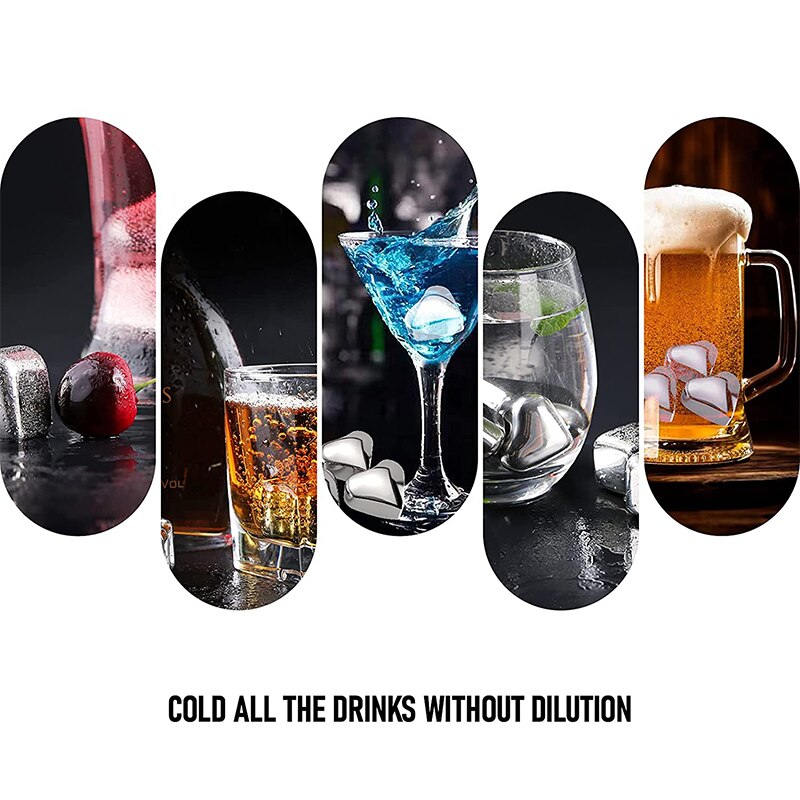 4 Stuks Hartvormige Rvs Herbruikbare Ice Cube Tray... Grandado