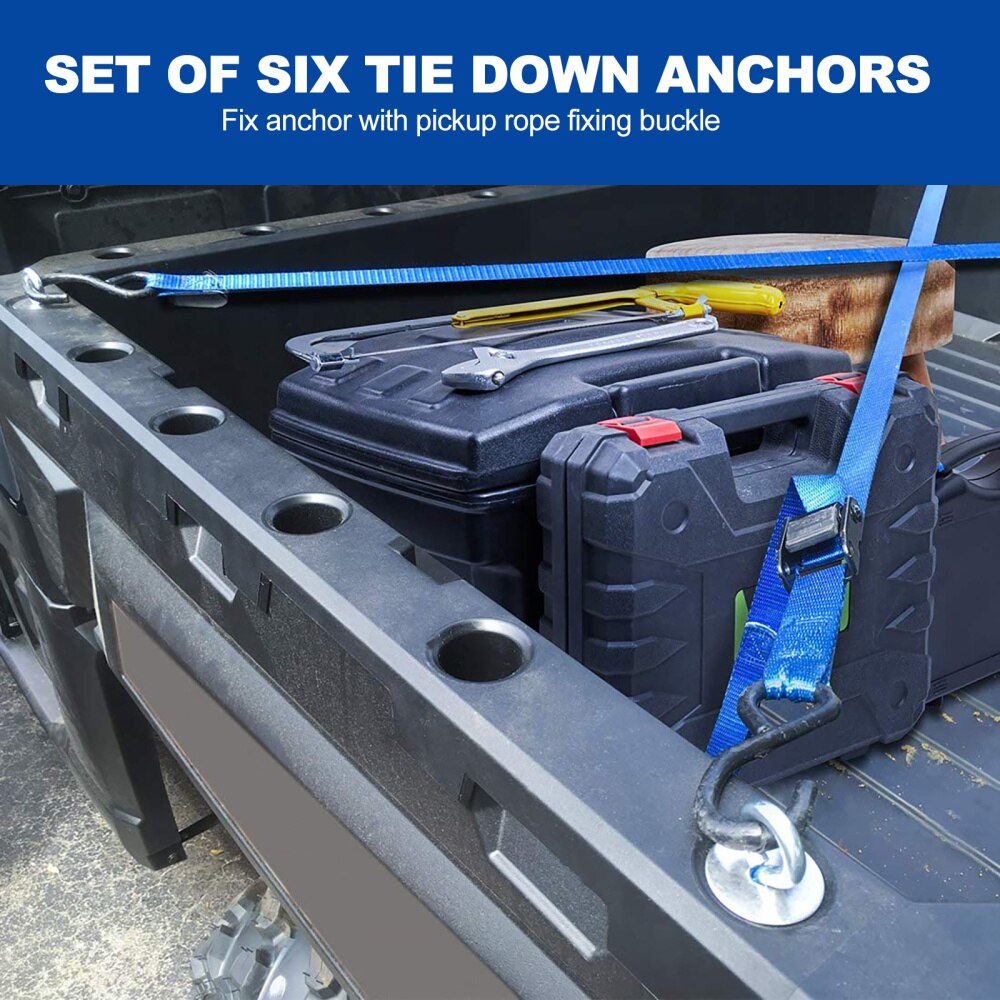 6pcs UTV Bed Anchor Sturdy Strong ATV Anchors Polaris Anchors Tie Down Anchors for Outdoor RZR 570 900