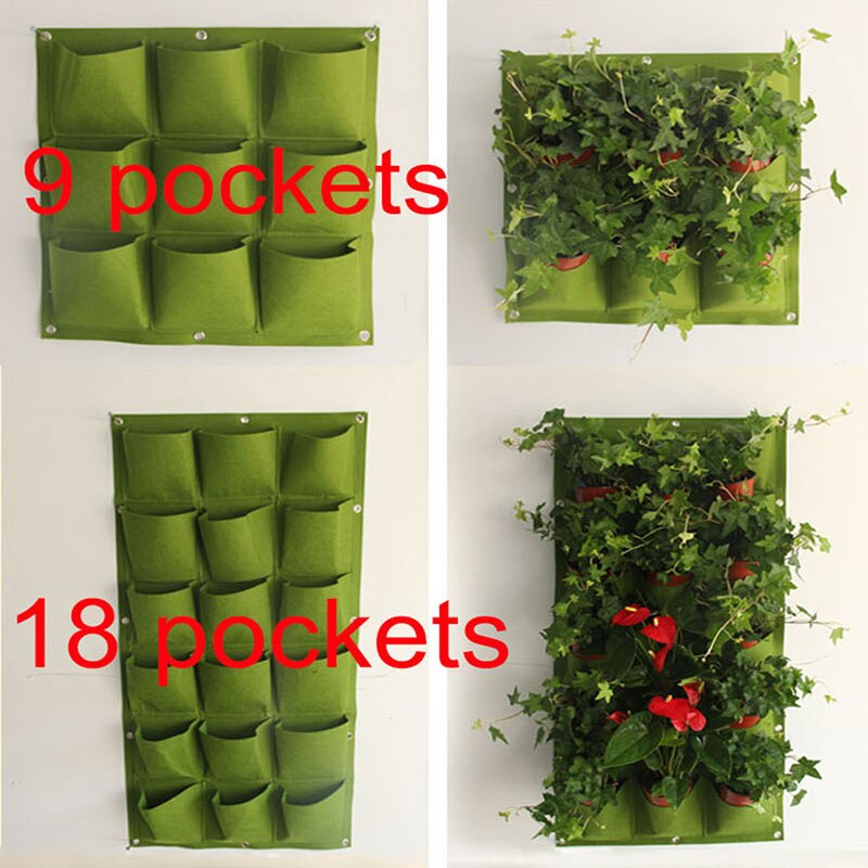 Bolsas de plantación para colgar en la pared, macetero Vertical para jardín, cultivo de plantas verdes, bolsa de vida vegetal, bolsas de suministros, 6/9/12/18 bolsillos