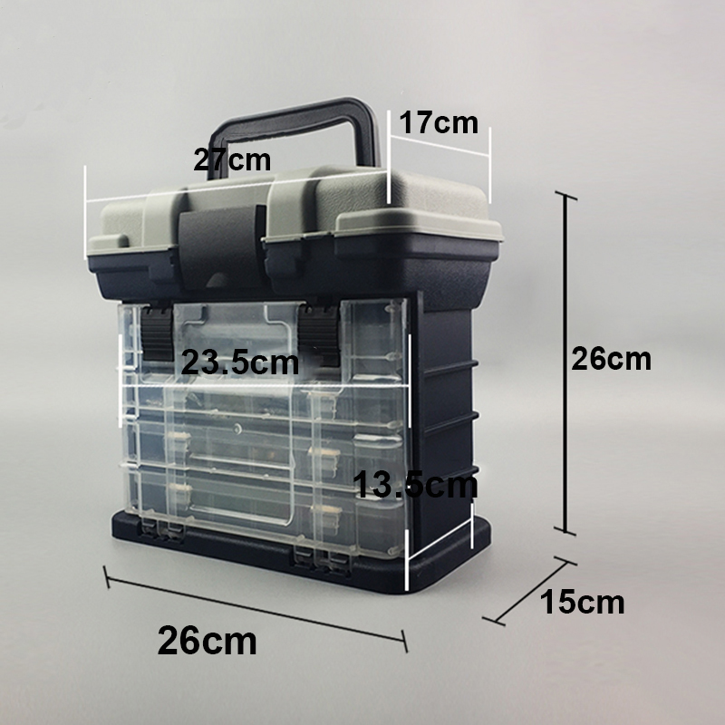 Fishing Tackle Box Portable 4 Layers Fishing Box Sea Boat Fishing Accessory Box Case With Handle Utility Box