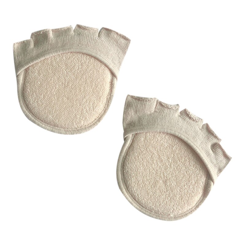 Women Thin Bamboo Fiber Footpad Non-slip Half Foot Toe Sleeves Invisible Socks Pad: A1