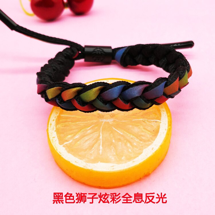 atmosphere small lion bracelet holographic reflection hand-woven lace bracelet love couple hand rope