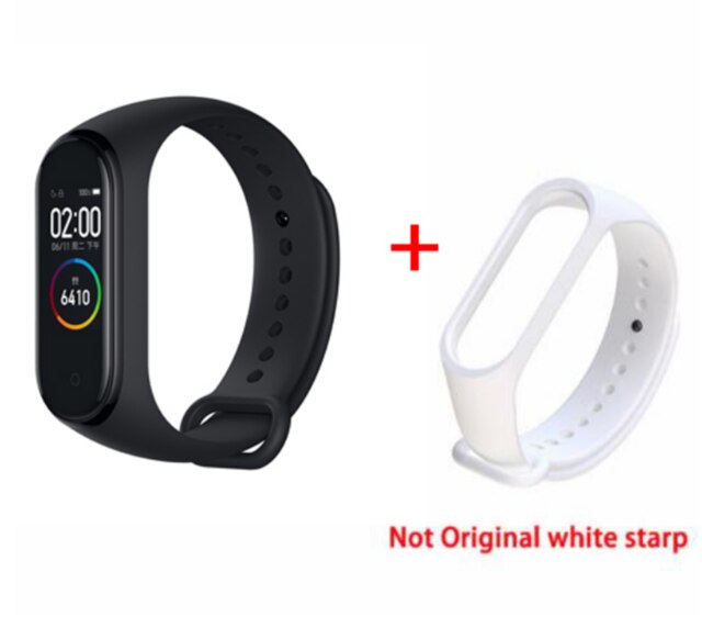 In Stock Original Xiaomi Mi Band 4 Smart Miband 3 Color Screen Bracelet Heart Rate Fitness Music Bluetooth 50M Waterproof Band4: add white strap