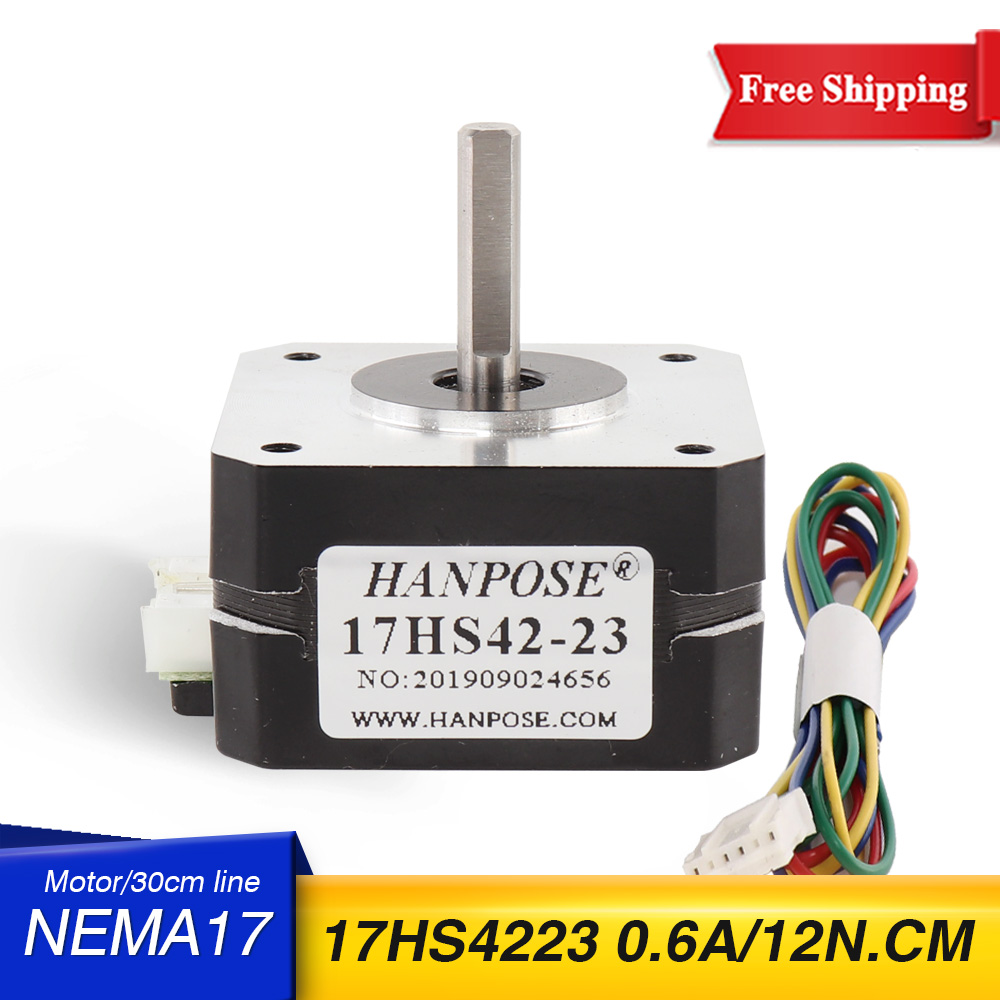 Frete grátis nema17 motor deslizante 42 0.7a 14n.cm 17hs4223 23mm motor 4-chumbo para impressora 3d monitor de equipamentos