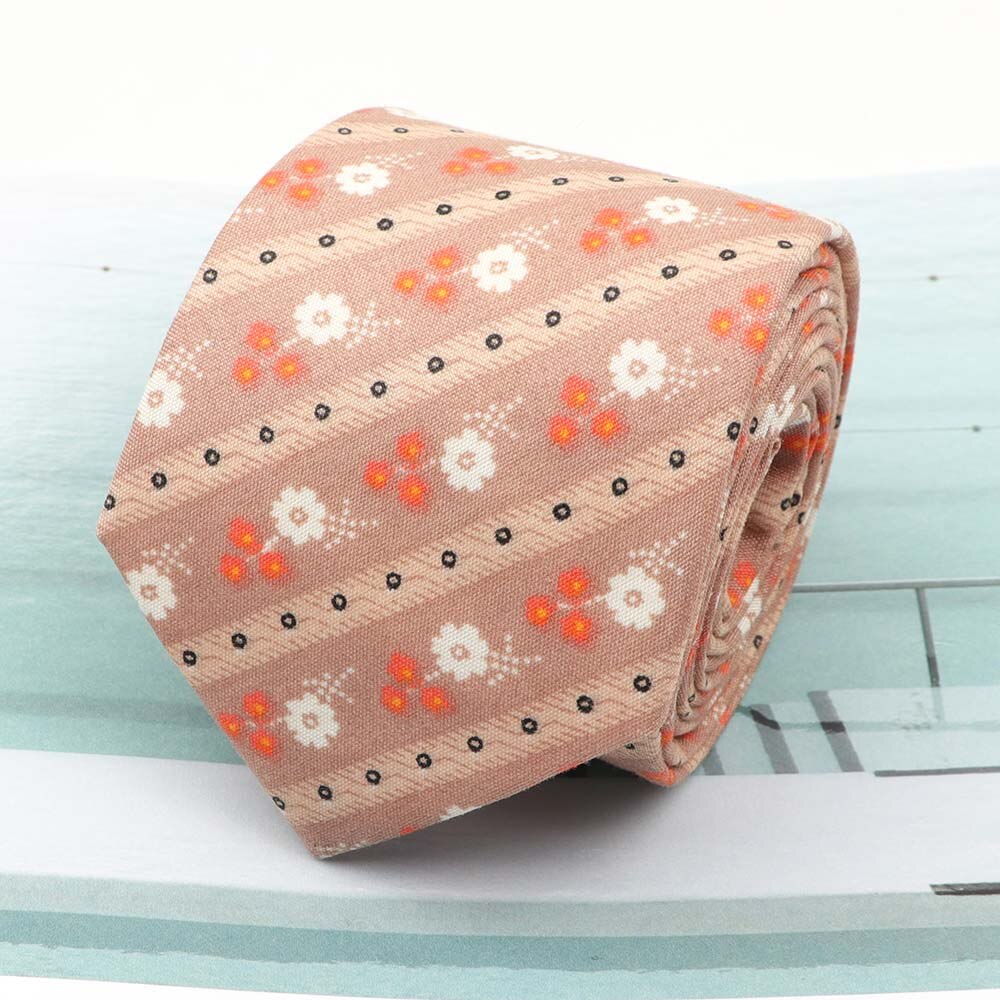 Cravates en coton Rose imprimé | Fleur, largeur 7cm, cravate étroite, cravate Cravat décontracté, fête, cravate de cou: 15