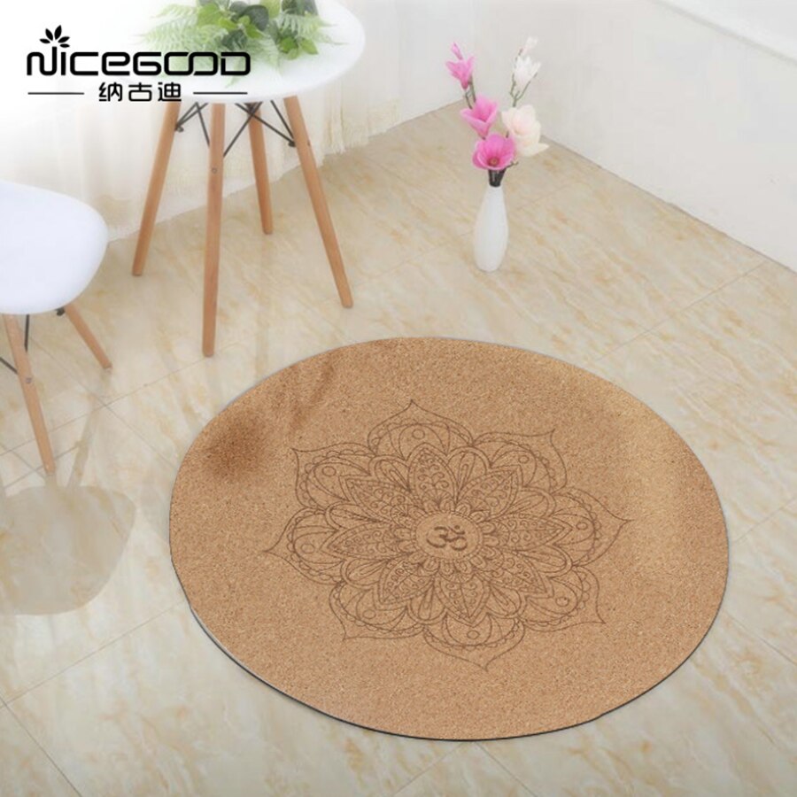 Wood Yoga Meditation Mat Round Yoga mat Antislip And Waterproof Ecofriendly 60cm Pilates Mat