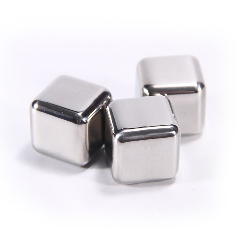 Spklifey Wine Cooler Stainless Ice 2 4 6 8 Pecs Stainless Steel Ice Cubes Whisky Decoration Reusable Ice Cubes Stainless Cooler