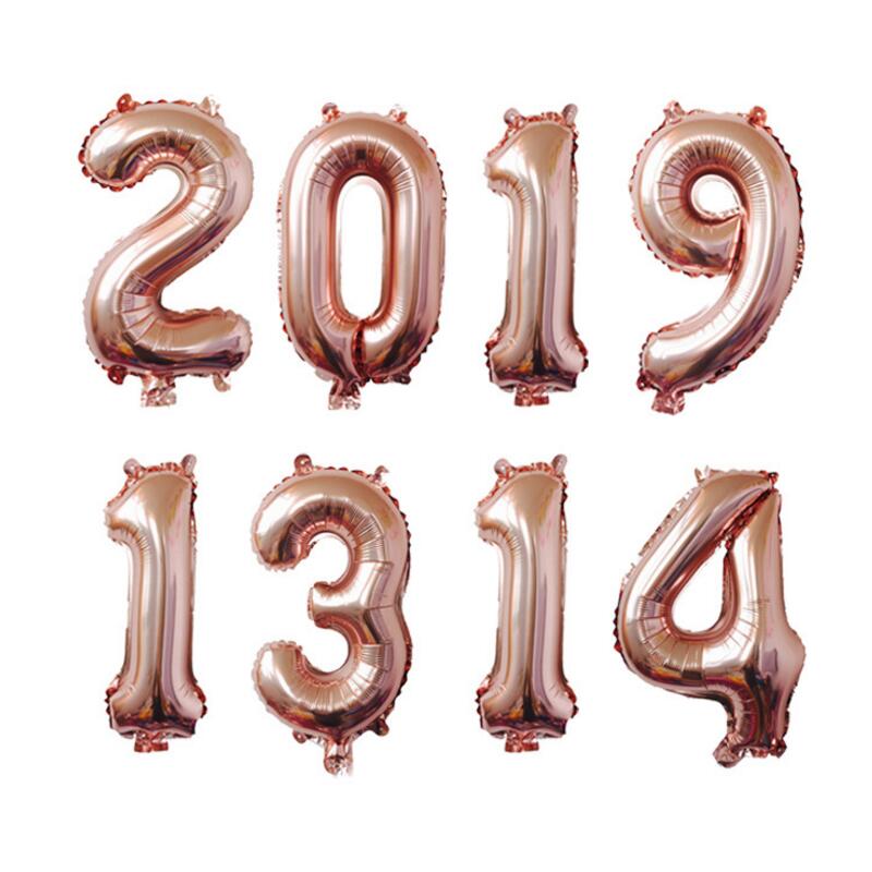 10pcs/lot Large Rose Gold 32 Inch Number Aluminum Balloon Figures Foil Balloons for Birthday Party Wedding Decoration