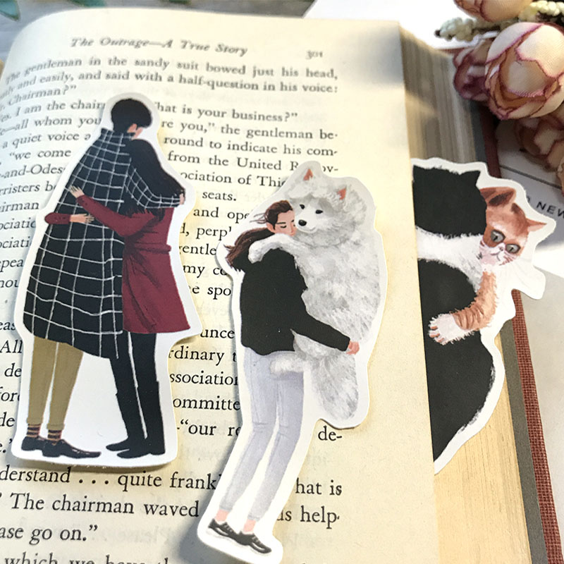 Cartoon stickers DIY scrapbooking romantic couple hug life album journal making happy planner handicraft decoration stickers