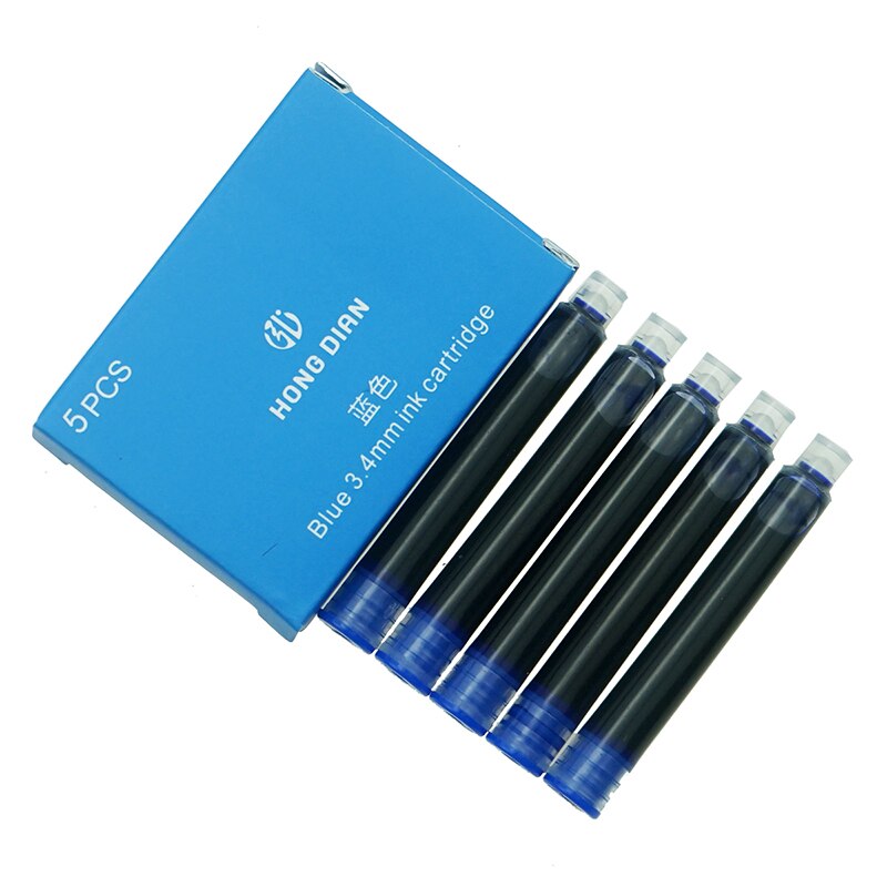 30 unidades de cartuchos de tinta Hongdian para pluma estilográfica negra/azul de 3,4mm de diámetro para bolígrafos HongDian Ink Pen / Wing Sung: Blue