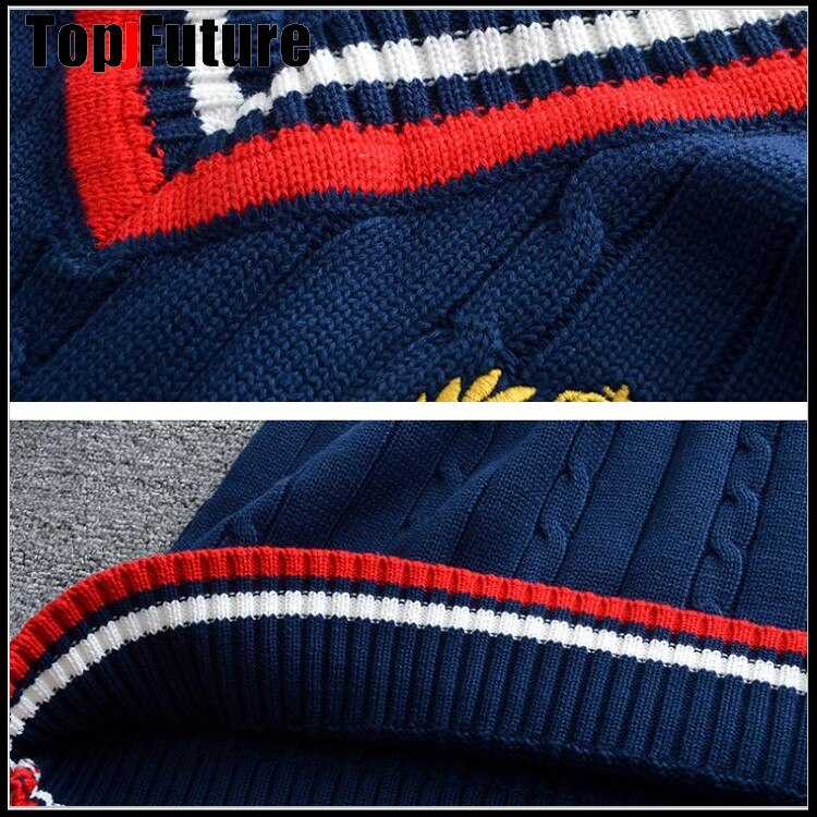 knitted vest crown embroidery JK uniform student uniform vest class uniform graduation photo clothing school Uniform Cardigans