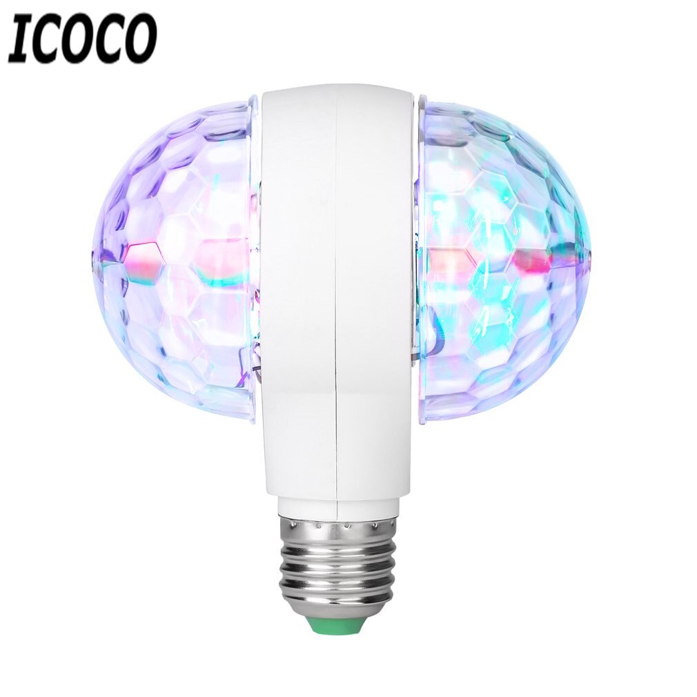 Led 6w roterande glödlampor med dubbla huvud magiska scen disco lampa roterande dubbelhuvud ledde färgglada scen ljus