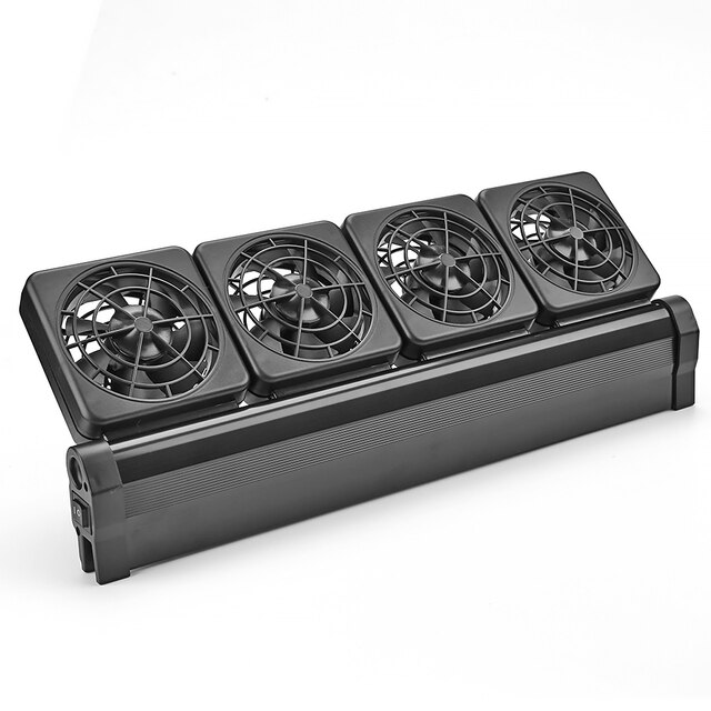 Aquarium Fish Tank Cooling Fan System Chiller Control Reduce Water Temperature 1/2/3/4 Fans Set Cooler Marine aquarium cooler: 4 Fan / US Plug adapter