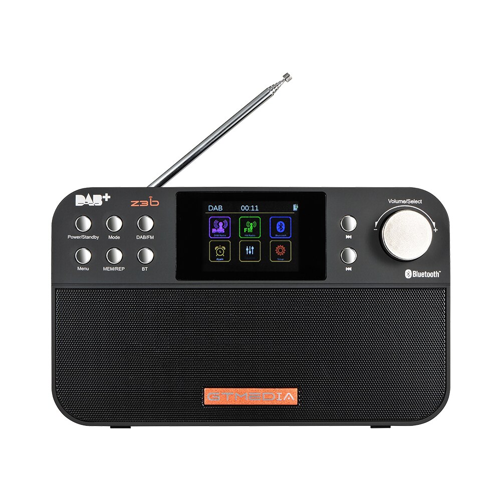 GTMEDIA Z3B Portable Radio FM DAB stereo/ RDS Multi Band Radio Speaker with LCD Display Alarm Clock Support Micro SD TF Card: color screen