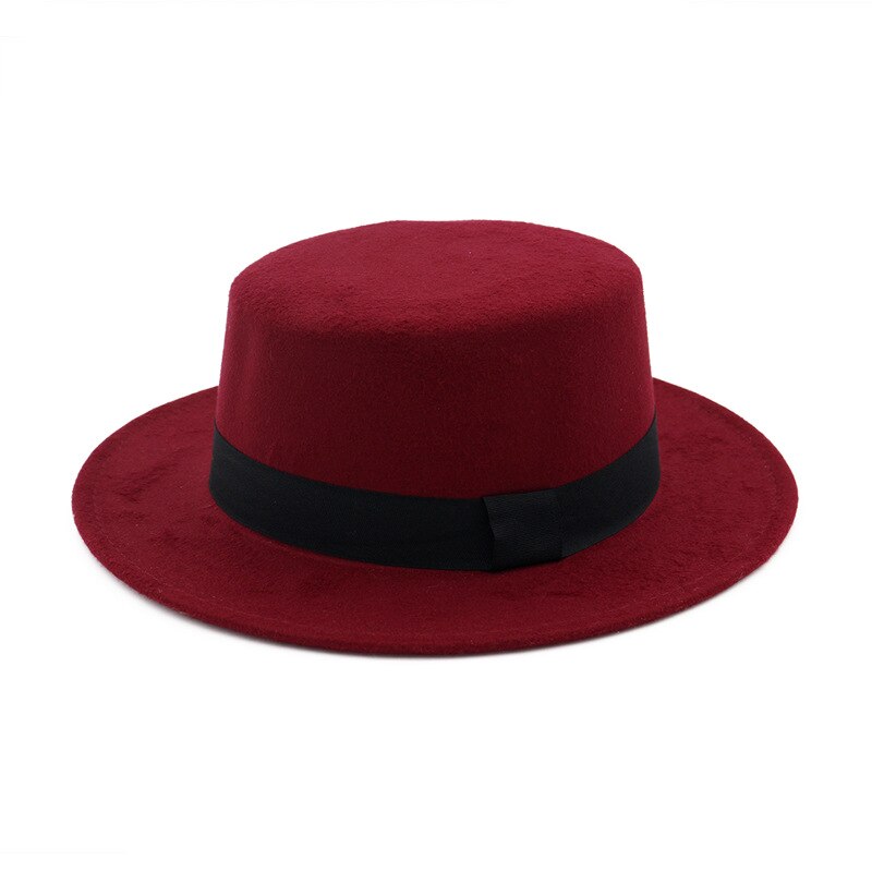 DINGDNSHOW-Sombrero Fedora a la , Sombrero de lana para Hombre, Gorra de invierno, sombreros de fieltro para mujer, Sombrero plano para Hombre