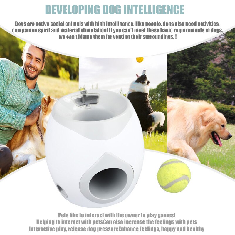 Dog Training Toy Automatic Pet Feeder Tennis Awards Machine Interactive Pet Ball Toys Food Reward Launcher Slow Feeder For Dogs