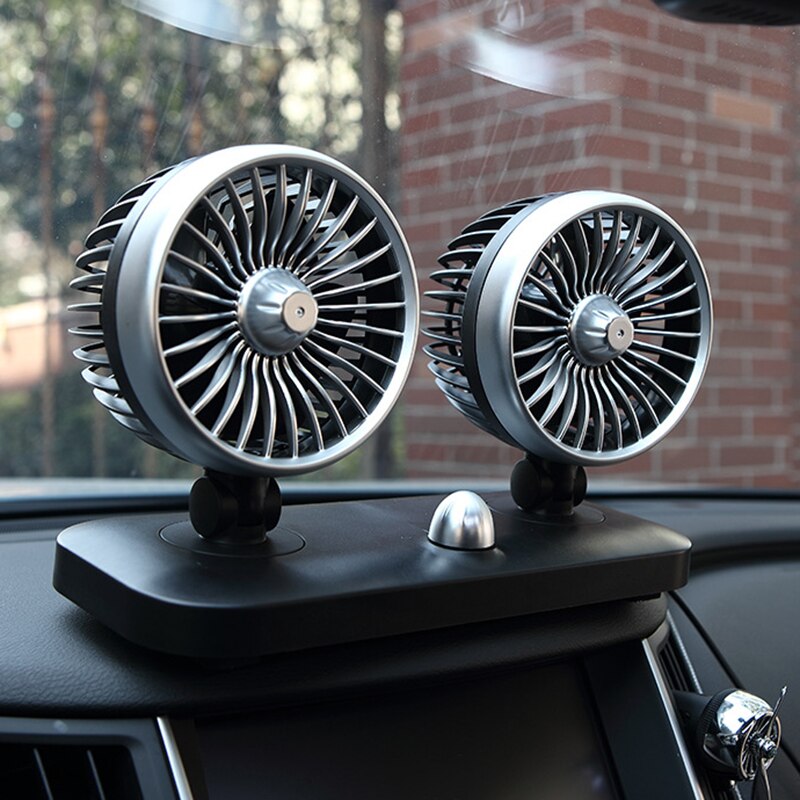 12V 180 ° Dual Hoofd Auto Fan Koeling Ventilatie Dashboard Luchtkoeler Fan