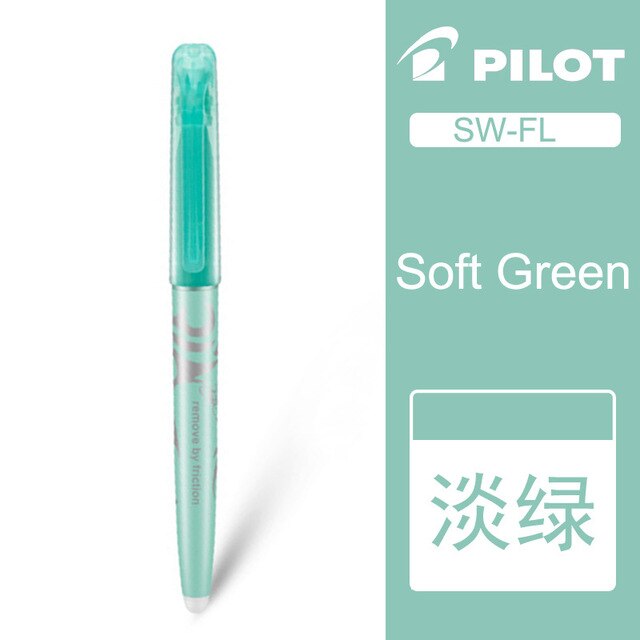 Pilot sw-fl frixion slettelig highlighter 6 stk farvemarkør sæt doodle malerartikler: Blød grøn