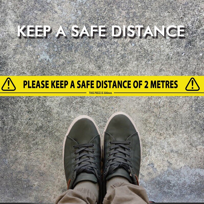 6 Pack Safety Tape 2M Metre Apart Social Safe Distancing Floor Tape