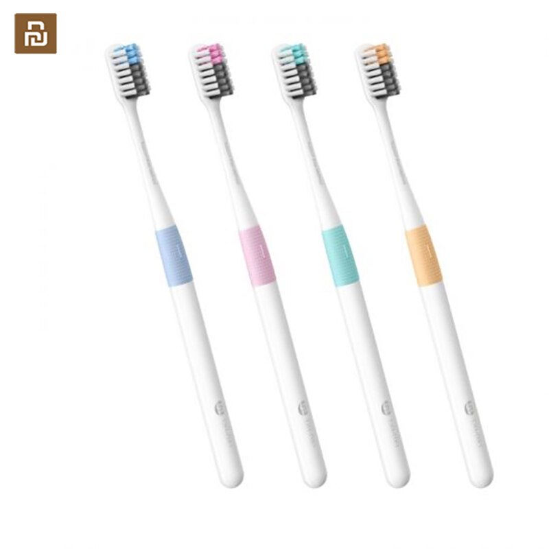 Dr.Bei Manual Toothbrush With Travel Box 4 Pieces Colorful High Toothbrush Soft Bristles Toothbrush: 4pc with box