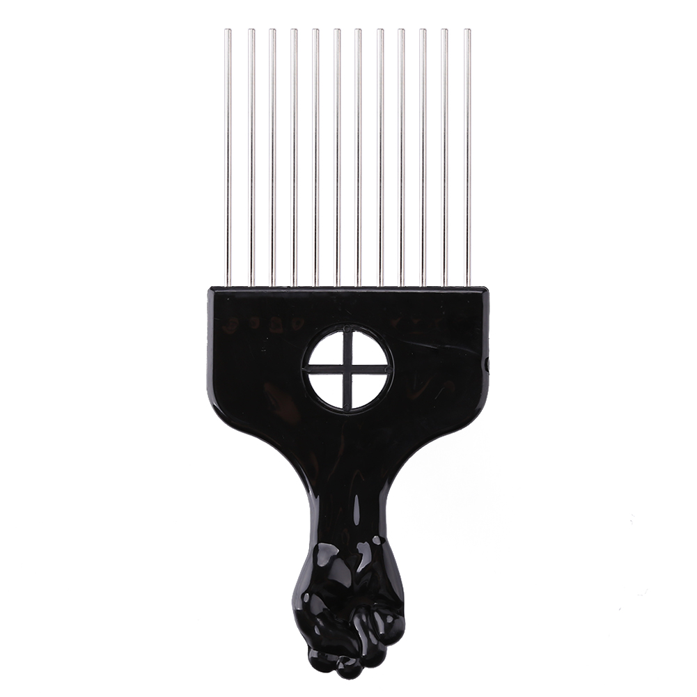 Salon Use Black Metal African American Pick Hair Wide Teeth Combs Afro Hair Comb For Hairdressing Styling Tool