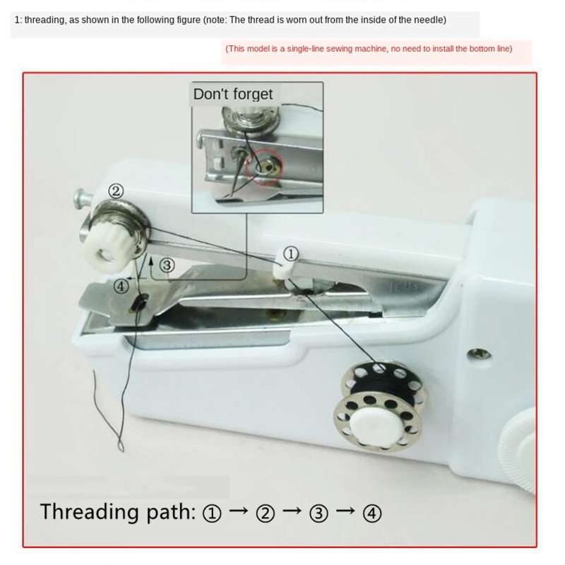 Huishoudelijke Mini Naaimachine Quick Stitch Naaien Handwerken Cordless Kleding Stoffen Elektronische Naaimachine Optioneel Eu Plug