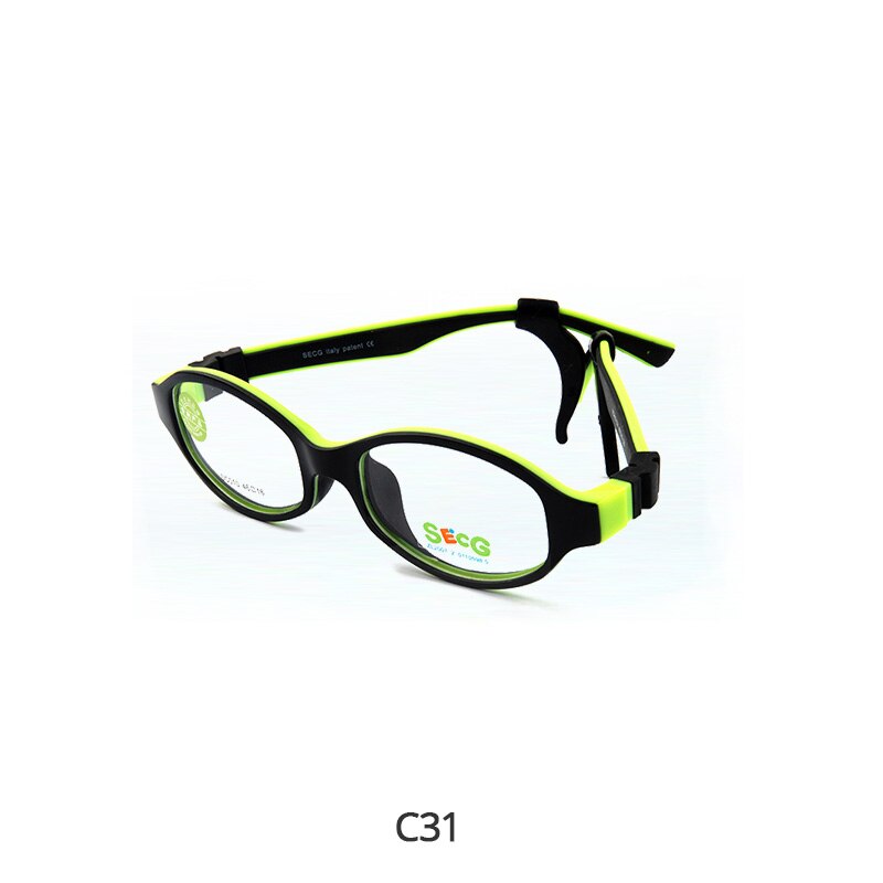 SECG-Montura Flexible y suave para niños, montura de gafas de niño para gafas ópticas: C31
