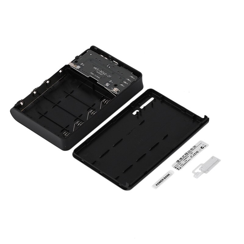 Stor kapasitet 10400 mah størrelse 4*18650 batteri ekstern strømbank mobiltelefon batterilader egnet til iphone mobiltelefon: Svart