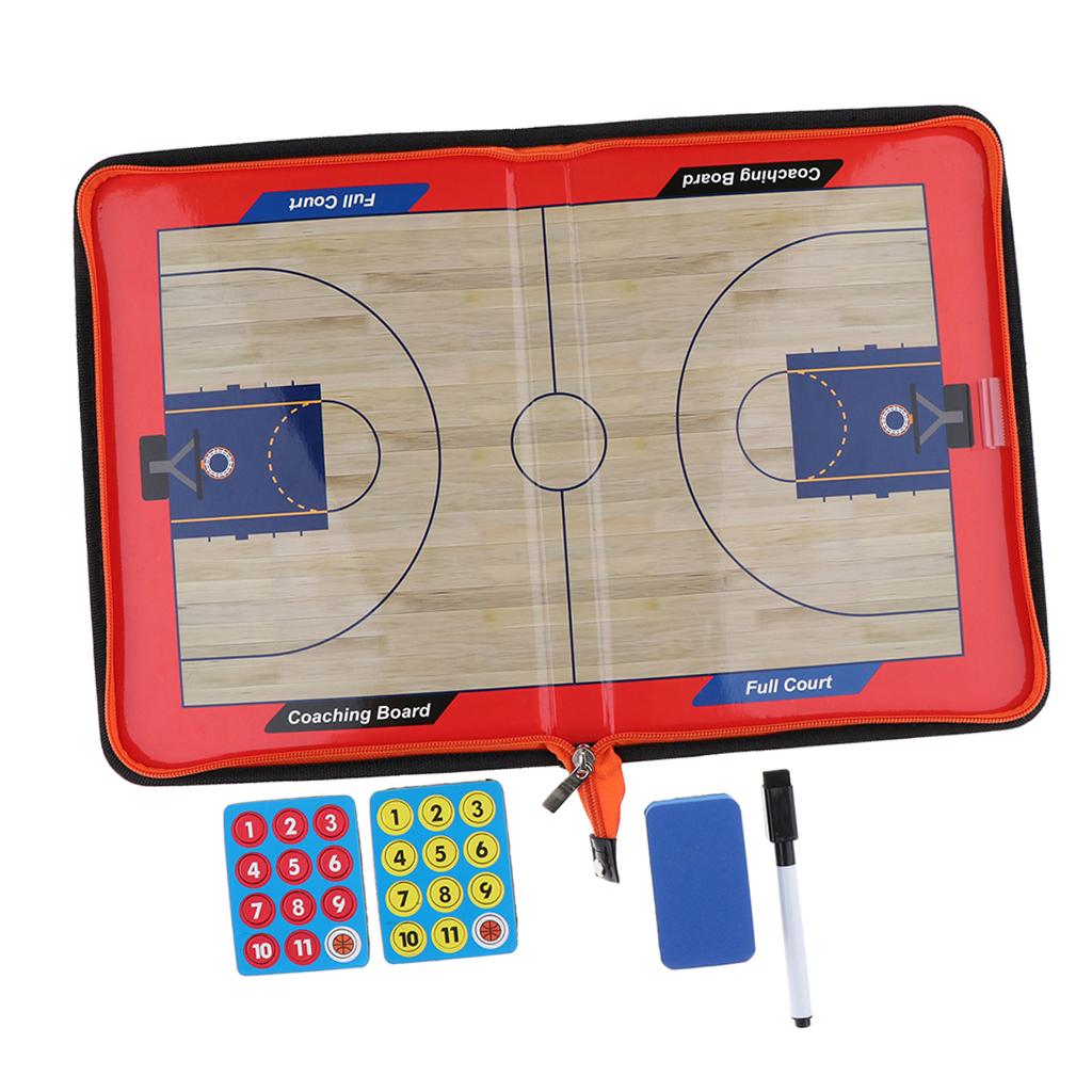 Foldable Basketball Coaching Board Strategy Teaching Clipboard Kit