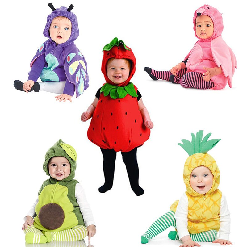 Noël garçons filles fruits Costumes infantile bébé filles bébé barboteuses combinaisons ananas fraise Halloween Cosplay vêtements