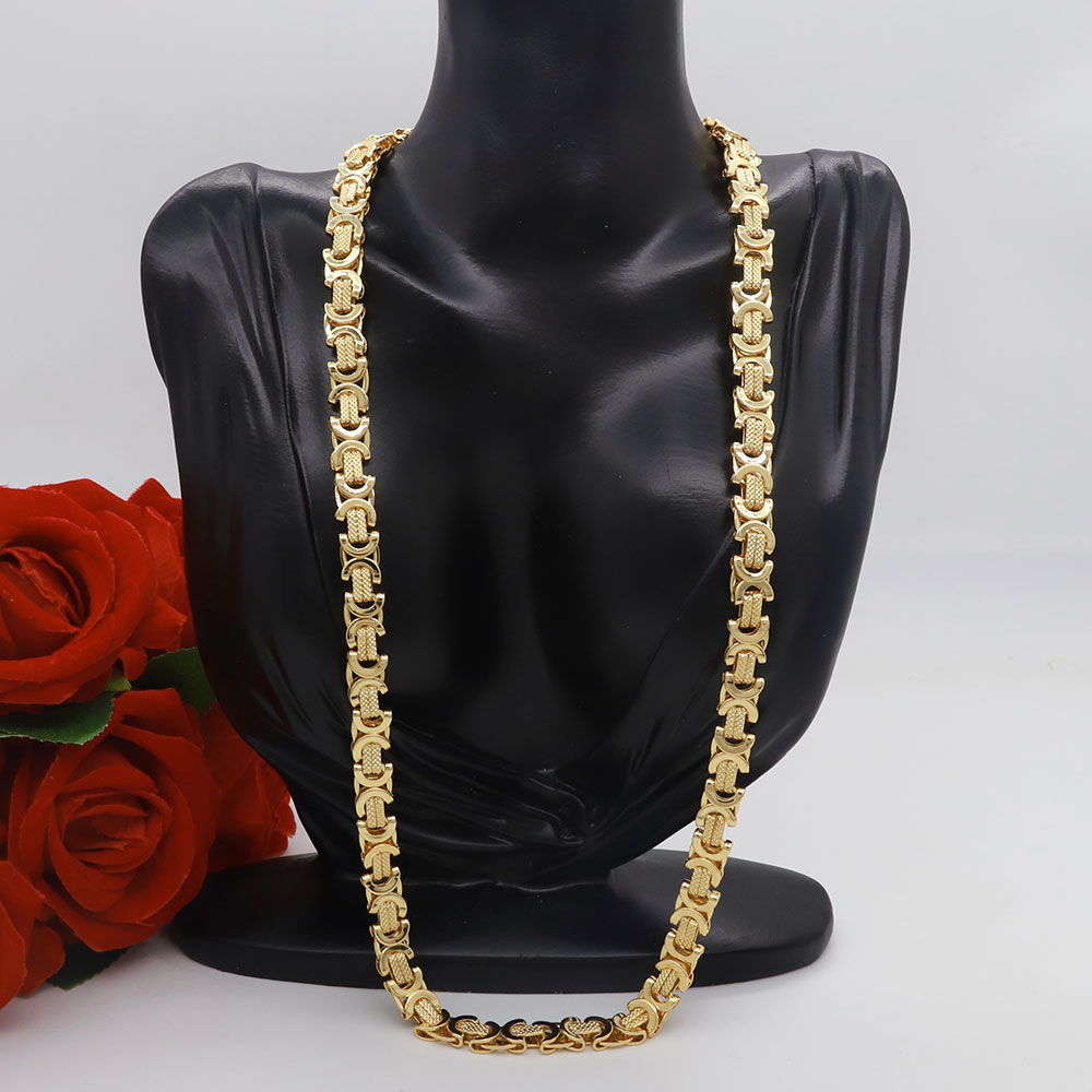 60 cm Necklace Bracelet Jewelery Men Women Punk Chain Gothic Aesthetic Neck Chain and Hand Chain for Party Daily: Light Yellow Gold Color