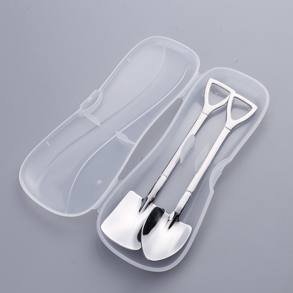 Stainless Steel Long Handle Ice Cream Dessert Spoon Sets Mixing Stiring Spoons Watermelon Shovels For Home Party Bar Supplies