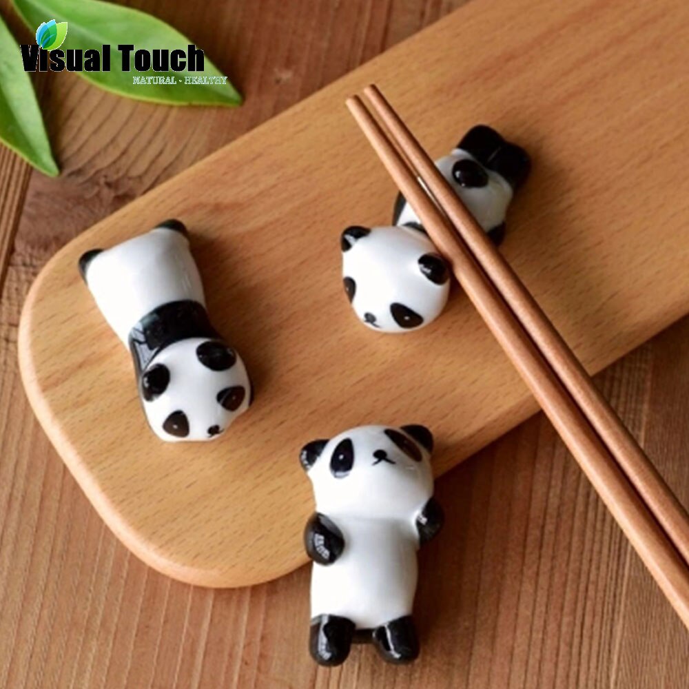 Visuele Touch 3 Stuks Set Mini Mooie Porselein Keramische Eetstokjes Houder Stand Panda Chopstick Rest Rack 8 Stijlen Willekeurig Verzonden