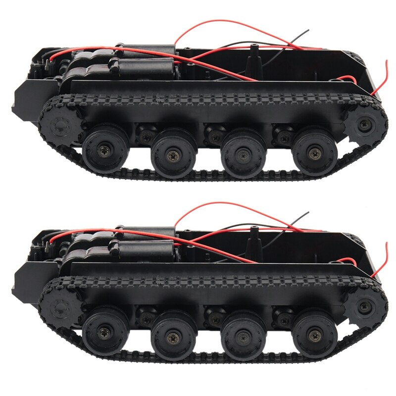 2X Rc Panzer Clever Roboter Panzer Auto Chassis Bausatz Gummi Spur Raupe Für Arduino 130 Motor- Diy Roboter Spielzeug Für freundlicher: Ursprünglich Titel