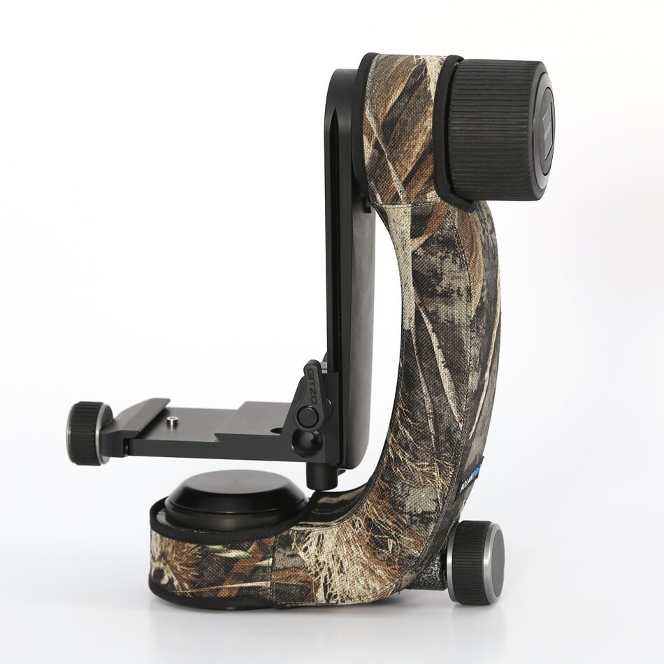 ROLANPRO osobowość głowica statywu z długimi rękawami moro/etui robić Gitzo GHFG1 głowica Gimbal teleobiektyw ptak strzelanie fotografia Obudowa: trawa kamuflaż