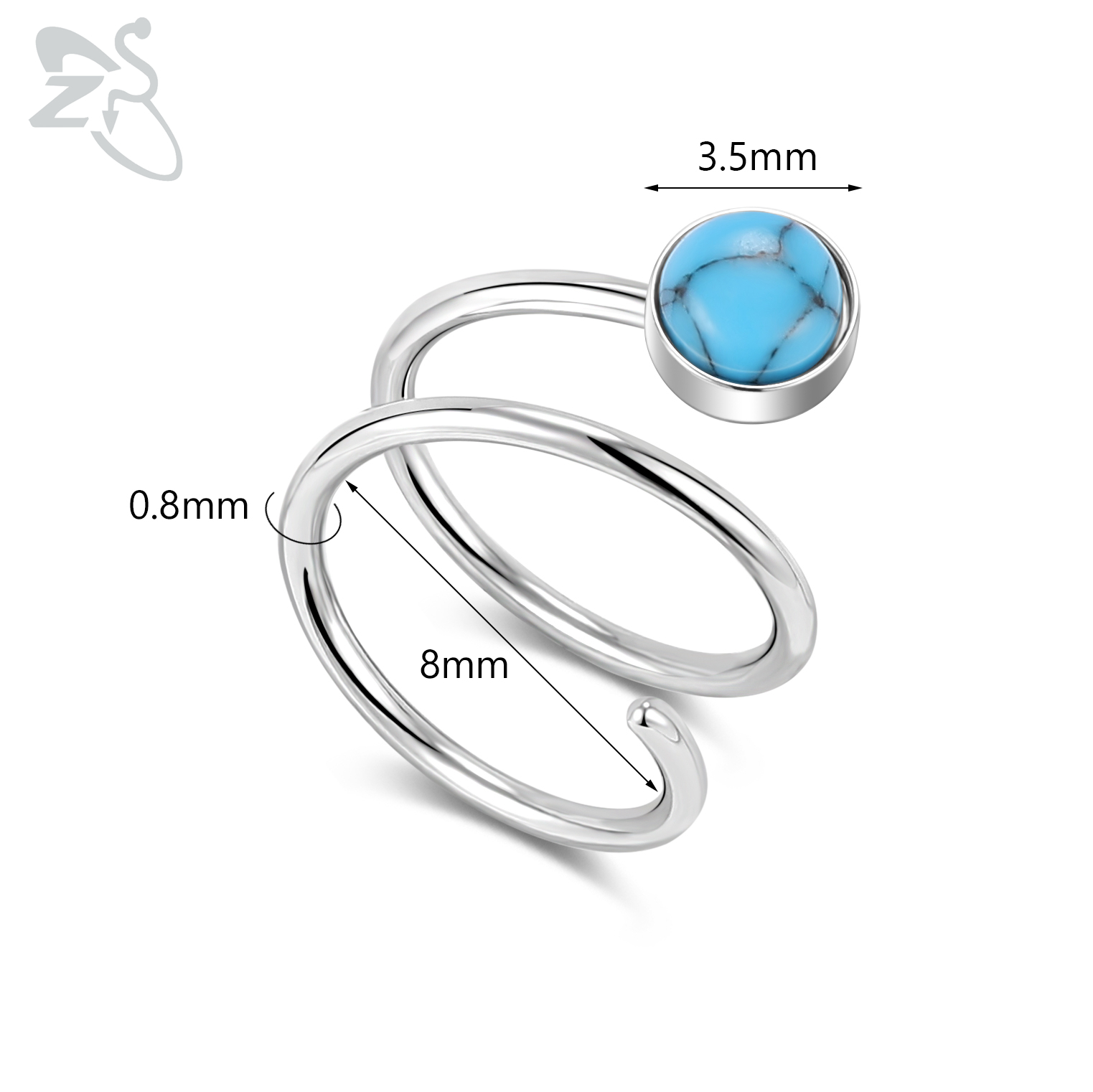 ZS 1 ST 20G Dubbele Lagen Rvs Neusring Vlinder Ster Neus Hoop Ringen Oorkraakbeen Tragus Helix piercings Sieraden: Silver Plated